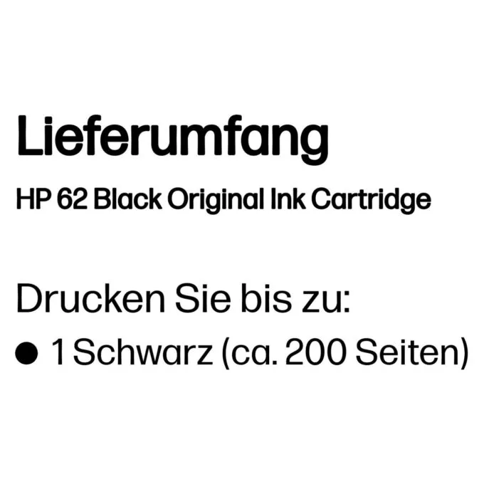 HP 62 BLACK ORIGINAL INK — image 2