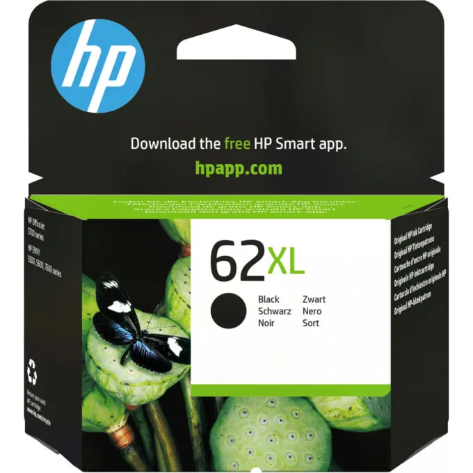 HP 62XL Black Original Ink Cartridge - 62XL - Black, Pigment-based ink, High Yield — image 1