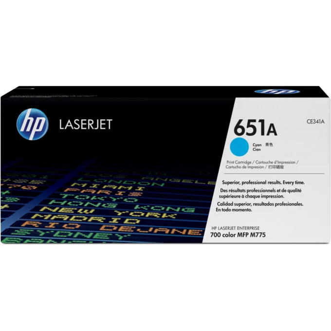HP 651A (CE341A) Original Cyan Toner Cartridge - 16,000 pages, Standard Yield, 1-pack — image 1