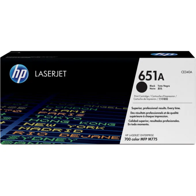 HP 651A Original Black Toner Cartridge - CE340A - Standard Yield 13,500 Pages, 1-Pack — image 1