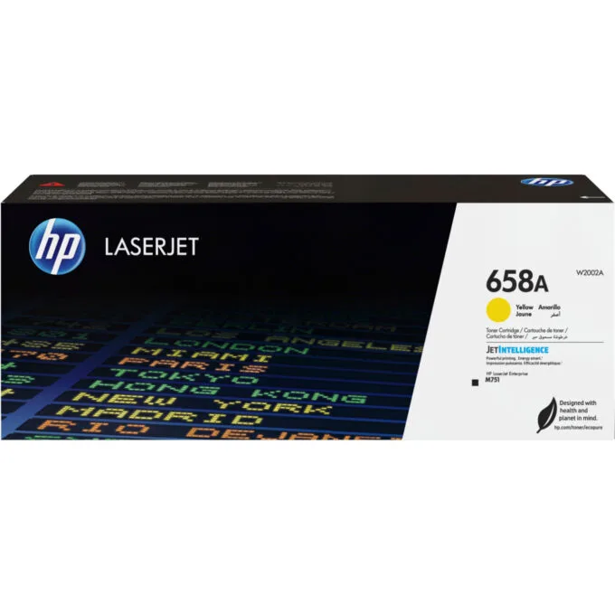 HP 658A Yellow LaserJet Toner Cartridge - W2002A - — image 1