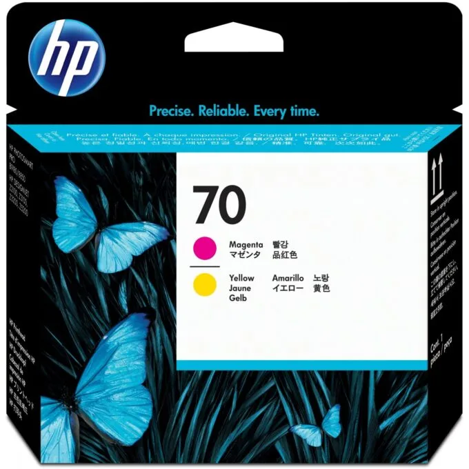 HP 70 original printhead - C9406A - magenta and yellow, standard capacity, 1-pack — image 1