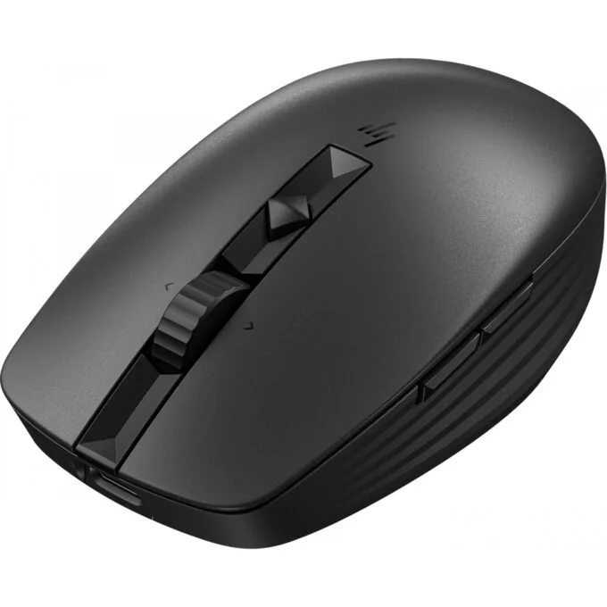 HP 710 Rechargeable Silent Mouse - Black - Ambidextrous, 3000 DPI, Bluetooth 5.3 + 2.4GHz (USB-A Receiver), 7 Buttons — image 2