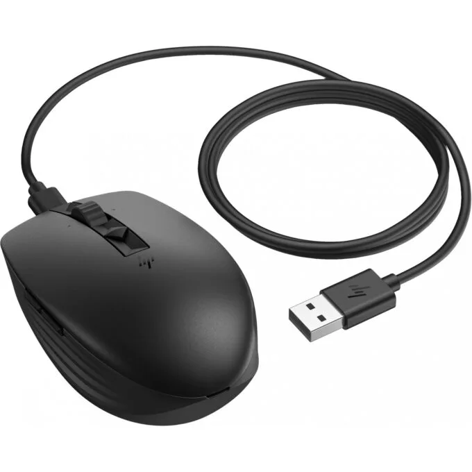 HP 710 Rechargeable Silent Mouse - Black - Ambidextrous, 3000 DPI, Bluetooth 5.3 + 2.4GHz (USB-A Receiver), 7 Buttons — image 5
