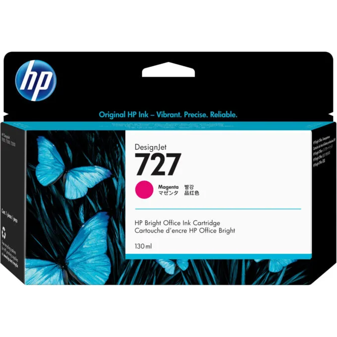 HP 727 Original Magenta Ink Cartridge - B3P20A - Standard Capacity 130 ml for DesignJet T920/T1500/T930 — image 1