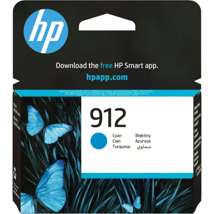 HP 912 Original Cyan Ink Cartridge - Standard Yield (315 pages), Pigment-Based — image 1