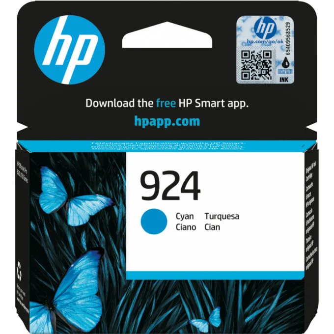 HP 924 Original Cyan Ink Cartridge - HP 924 - Cyan, Original, Standard Yield — image 1