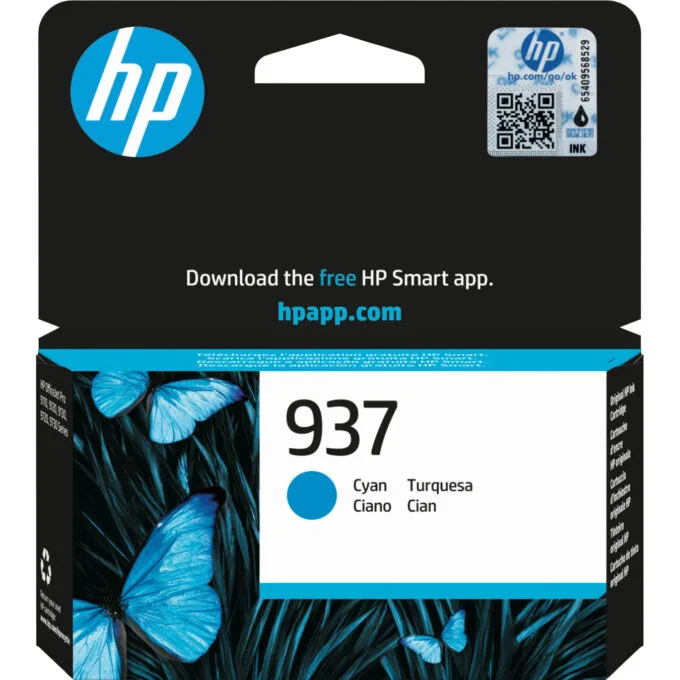 HP 937 Original Ink Cartridge - 937 - Cyan, 800-page Standard Yield, Single Pack — image 1