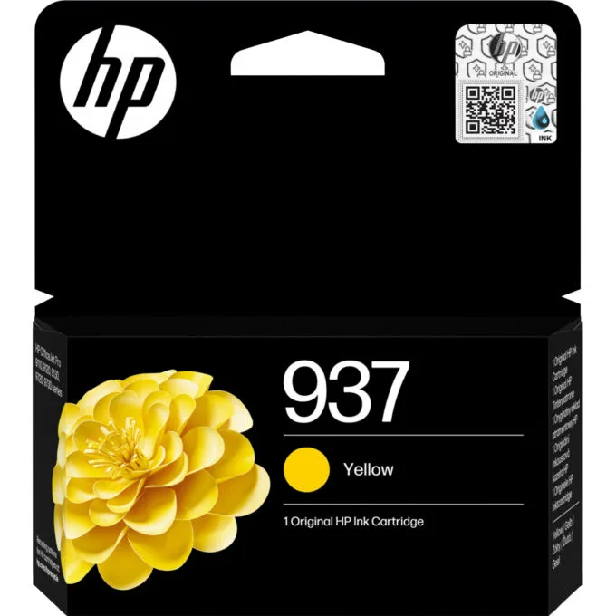 HP 937 Yellow Original Ink Cartridge - 4S6W4NE - Standard Yield, ~800 Pages — image 1