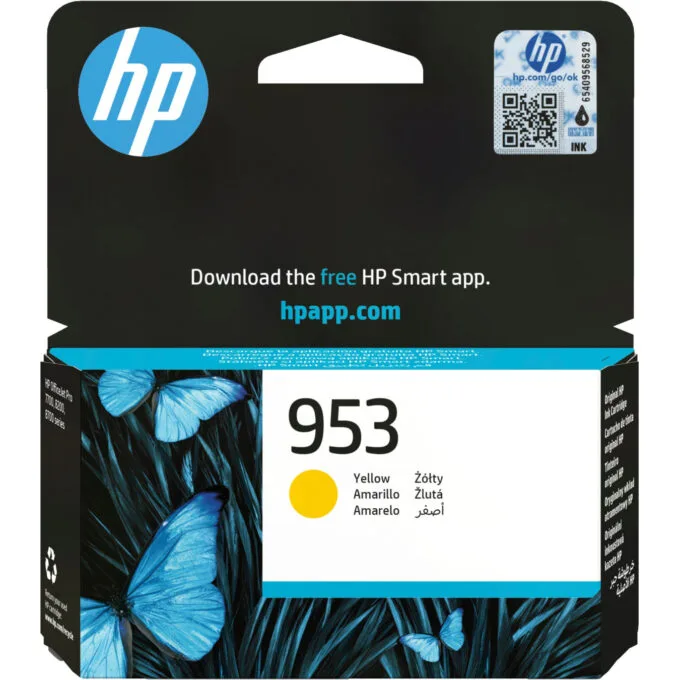 HP 953 Yellow Original Ink Cartridge - F6U14AE - 9 ml, Standard Yield, for OfficeJet Pro 7720/7730/7740/8210/8720/8730 — image 1
