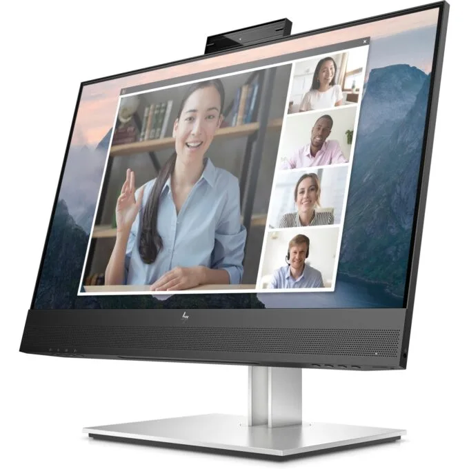 HP E24mv G4 Conferencing Monitor - E24mv G4 - 23.8-inch IPS, 1080p, 5ms, HDMI, VGA, DisplayPort, VESA Pivot, Speakers — image 2