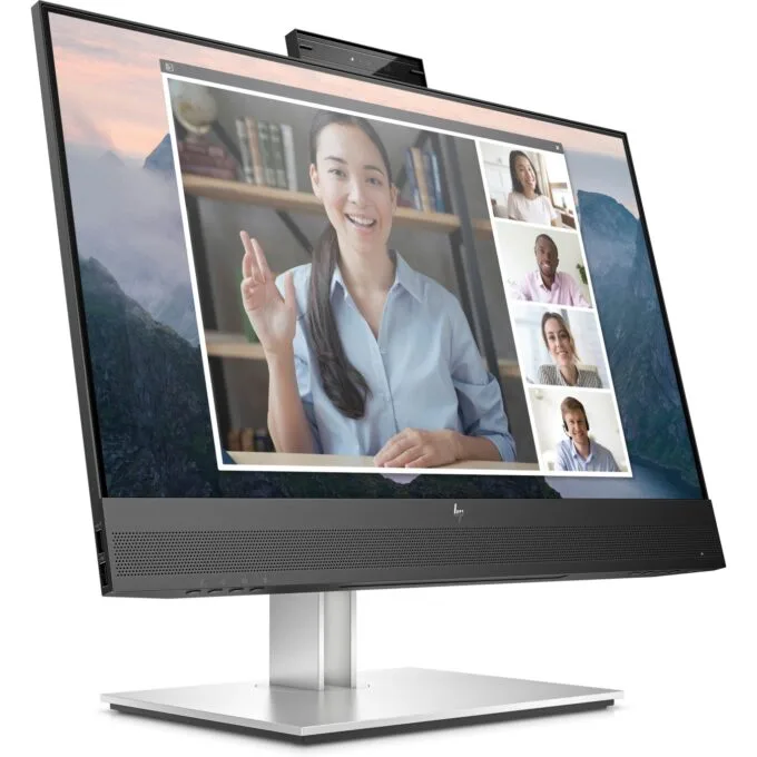 HP E24mv G4 Conferencing Monitor - E24mv G4 - 23.8-inch IPS, 1080p, 5ms, HDMI, VGA, DisplayPort, VESA Pivot, Speakers — image 3