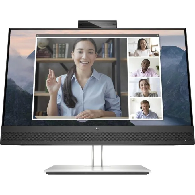 HP E24mv G4 Conferencing Monitor - E24mv G4 - 23.8-inch IPS, 1080p, 5ms, HDMI, VGA, DisplayPort, VESA Pivot, Speakers — image 1