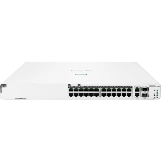 HP Enterprise Aruba Instant On - 1960 - 24G 2SFP+ 2XGT PoE+ (370W) M RM Switch — image 1