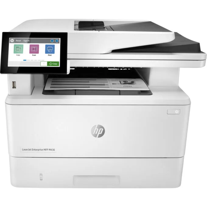 HP LaserJet Enterprise M430f - 4-in-1 Mono Laser MFP, A4, LAN, ADF, White — image 1