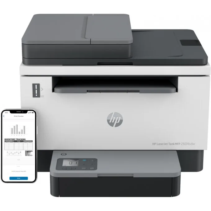 HP LaserJet Tank MFP 2604sdw - 2604sdw - Mono, A4 MFP, Duplex ADF, 22 ppm, 64 MB, Wi-Fi & Ethernet — image 6