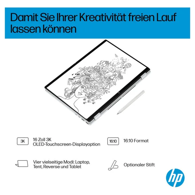 HP OmniBook X Flip 16" 3K Touchscreen Core Ultra 7 258V 32GB 1TB SSD Windows 11 Home — image 5