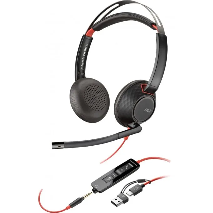 HP Poly Blackwire C5220 Stereo USB-C/3.5mm On-ear Headset - 8X231AA — image 1