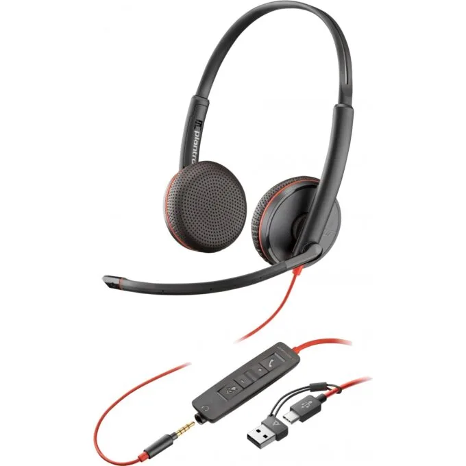 HP Poly Headset Blackwire C3225 Stereo USB-C & 3.5 mm - C3225 - Black — image 1