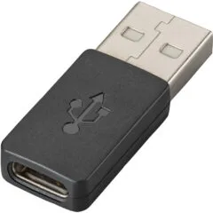 HP Poly USB-C to USB-A Adapter - Black - Compact USB-C to USB-A Connector