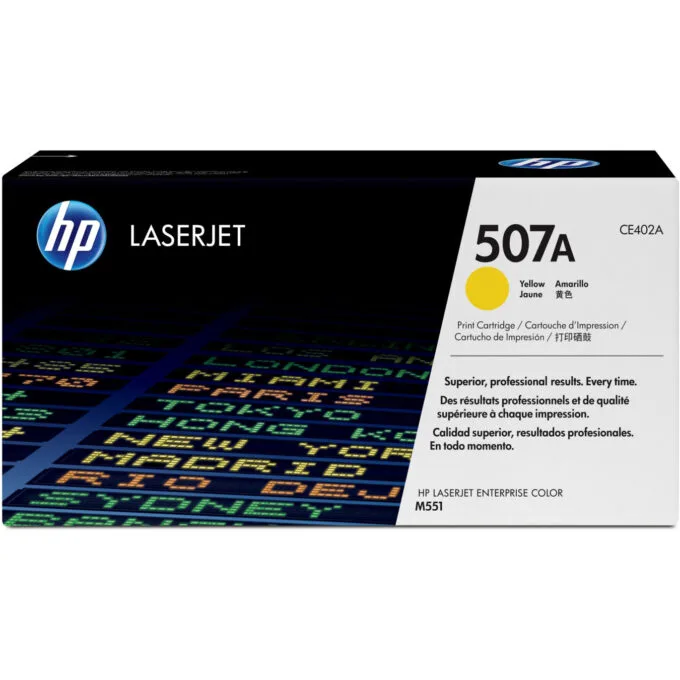 HP Toner 507A - CE402A - Yellow Original LaserJet Cartridge, 6000-page Yield — image 1