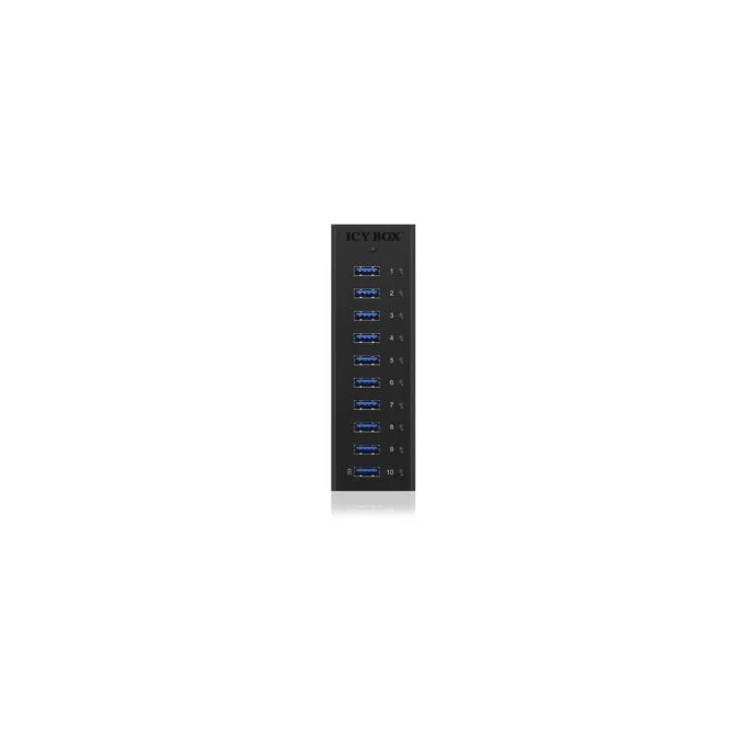HUB 10 Port. Ladeport Aluminium-mit Netzteil ICY BOX - Black, Aluminium, 100-240 V input, 12 V output, 4 A — image 5