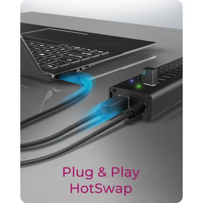 HUB USB 3.0 . 13 Port. +1x Ladeport Aluminium-mit Netzteil ICY BOX — image 7