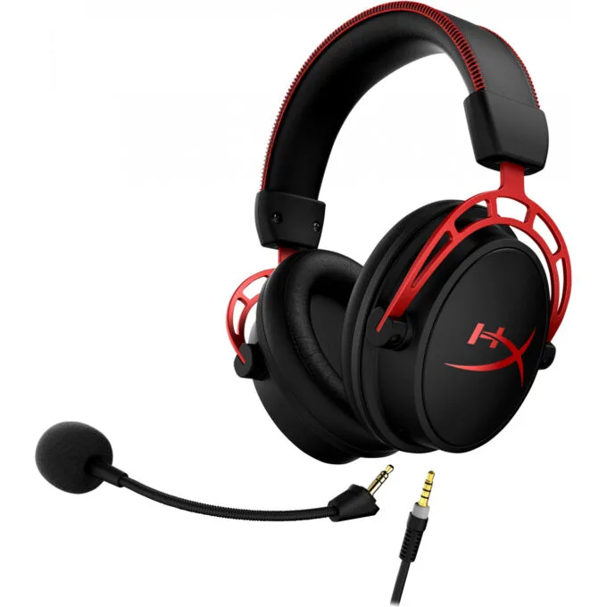 HyperX Cloud Alpha Gaming Headset - Wired Over-Ear Closed - Black/Red — image 4