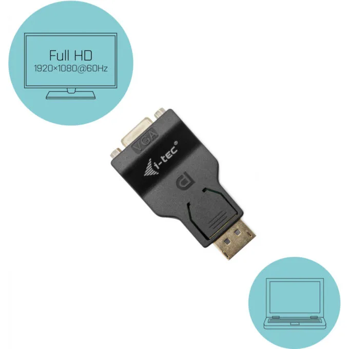 i-tec DisplayPort to VGA Adapter - Black - DP (male) to VGA (female), 1080p@60Hz — image 3