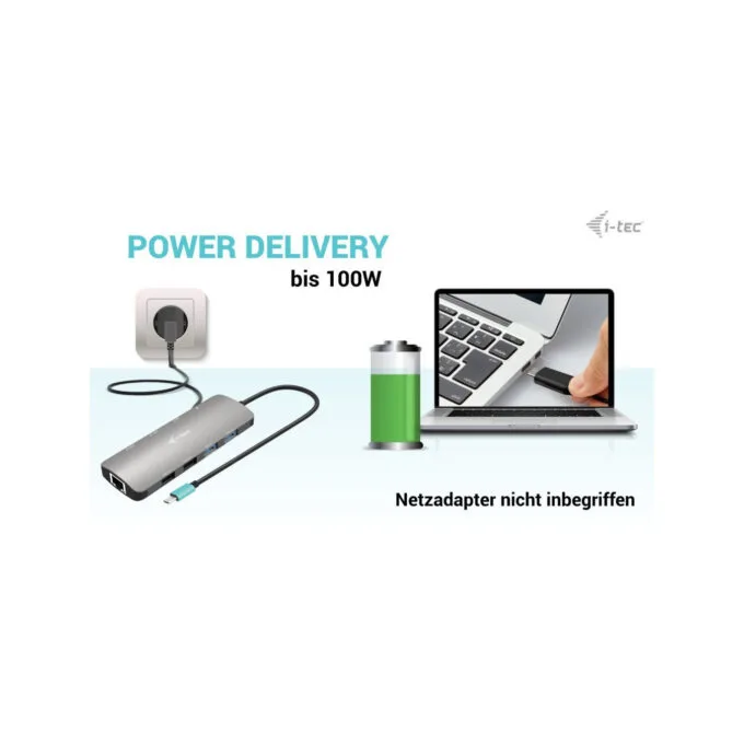 i-tec Metal Nano USB-C Dock - 2×HDMI, 100W Power Delivery, Silver, Dual Display, USB 3.2 Gen1 — image 5