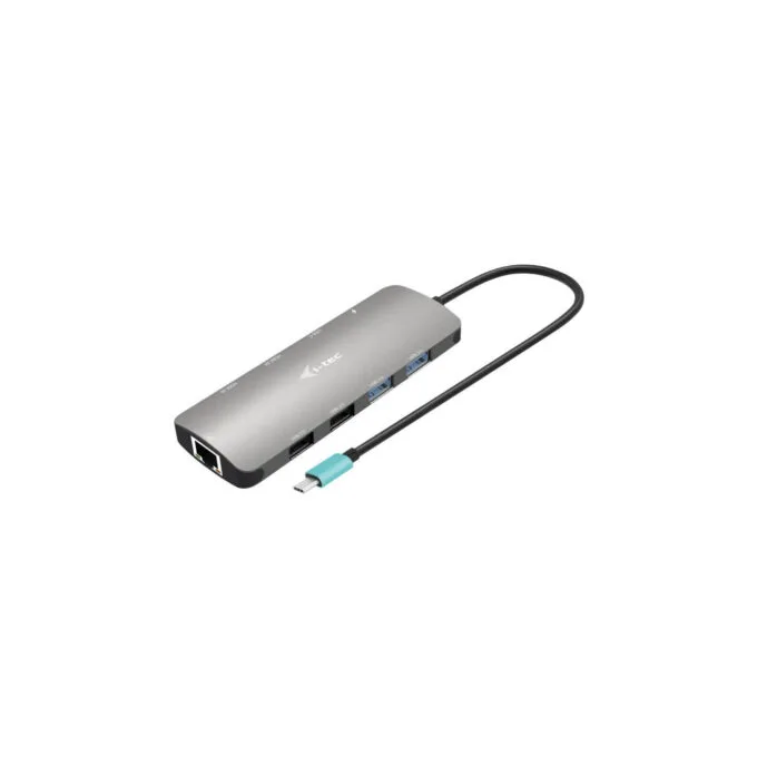 i-tec Metal Nano USB-C Dock - 2×HDMI, 100W Power Delivery, Silver, Dual Display, USB 3.2 Gen1 — image 1