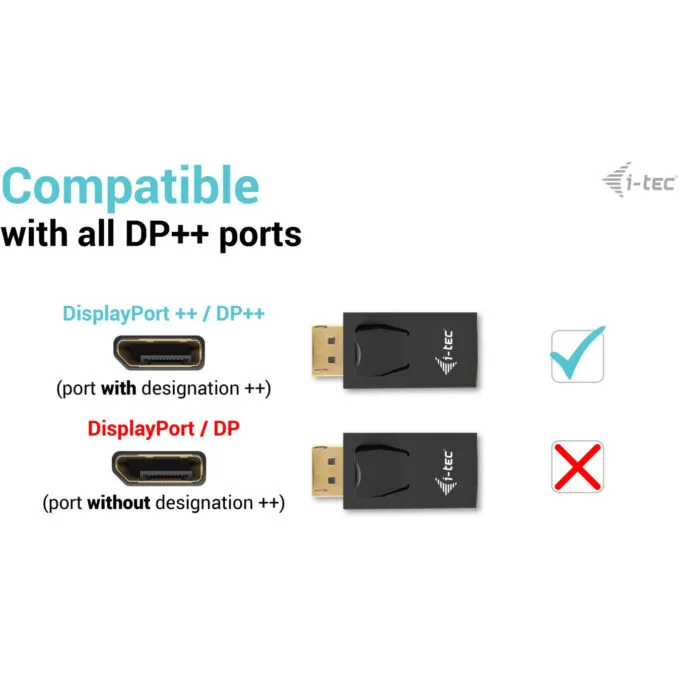 i-tec Passive DisplayPort to HDMI Adapter - Black - Up to 4K@30Hz, Plug & Play — image 3