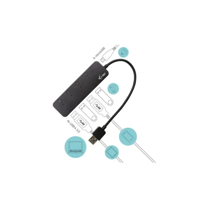 I-TEC USB 3.0 Metal Hub 4-Port - Aluminum, Bus-Powered USB-A Hub — image 4