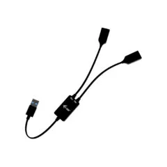 i-tec USB-A Cable Hub 2-Port - 2x USB-A 3.2 Gen 1 (5 Gbit/s), 10 cm Cable, Black