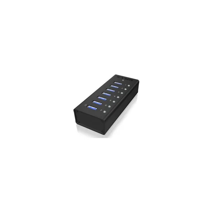 ICY BOX HUB 7Port - IB-AC618 - Black Aluminium, 7x USB 3.2 Gen 1 (3.1 Gen 1) Type-A & Type-B, 0.8 m — image 2