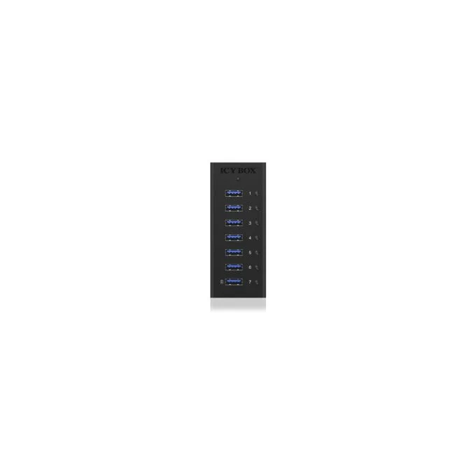 ICY BOX HUB 7Port - IB-AC618 - Black Aluminium, 7x USB 3.2 Gen 1 (3.1 Gen 1) Type-A & Type-B, 0.8 m — image 4