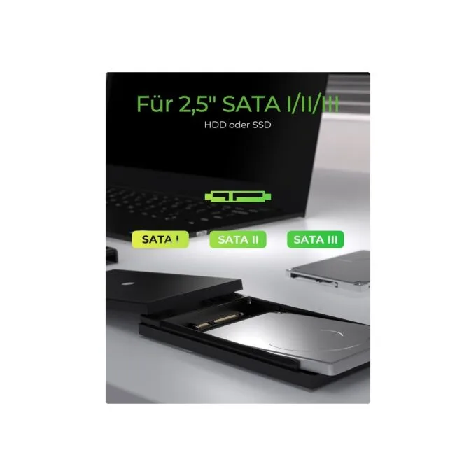 ICY BOX IB-200T-C3 - 2.5" SATA SSD Enclosure, USB 3.2 Gen1, USB-C, Black — image 5