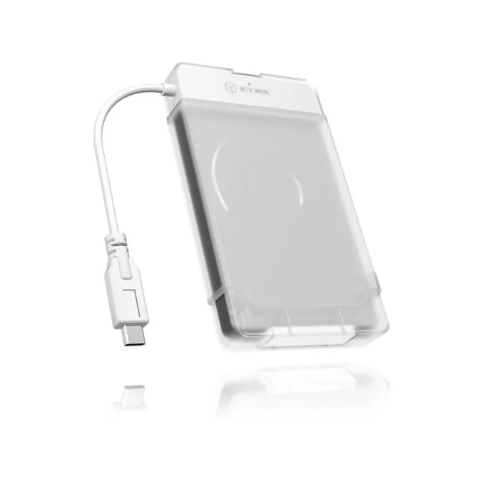 ICY BOX IB-AC703-C - 2.5" HDD/SSD Enclosure with USB-C, SATA III, 9.5 mm, Translucent White — image 2