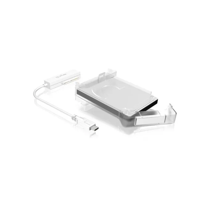 ICY BOX IB-AC703-C - 2.5" HDD/SSD Enclosure with USB-C, SATA III, 9.5 mm, Translucent White — image 3