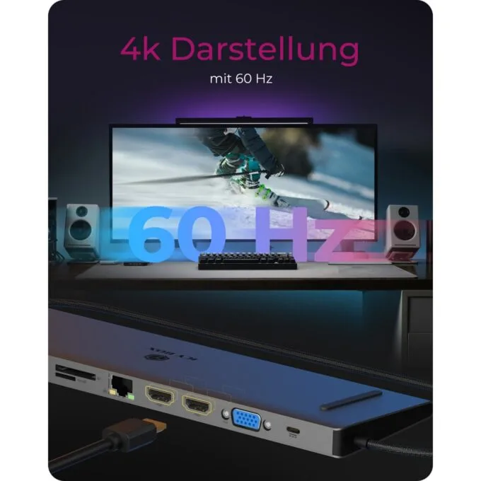 ICY BOX IB-DK2106a-CPD - USB-C Docking Station - 11-in-1, 100W PD — image 2