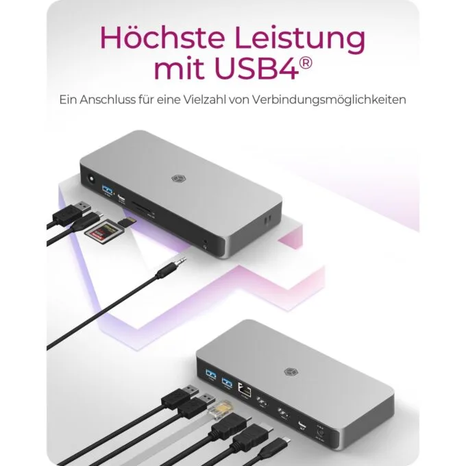 ICY BOX IB-DK2880-C41 USB4 10-in-1 PD 100W Docking Station - 2x HDMI — image 2