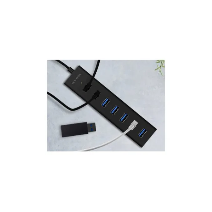 ICY BOX IB-HUB1700-U3 USB 3.0 HUB 7-Port 7xUSB 3.0 - IB-HUB1700-U3 - Black, Aluminium — image 4