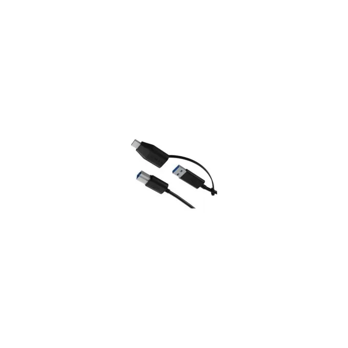 ICY BOX USB-A to USB-B (ST-ST) 1m + USB-A to USB-C (BU-ST) Adapter - Black — image 3