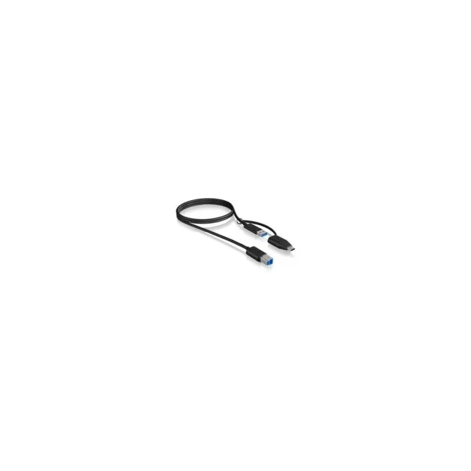ICY BOX USB-A to USB-B (ST-ST) 1m + USB-A to USB-C (BU-ST) Adapter - Black — image 5