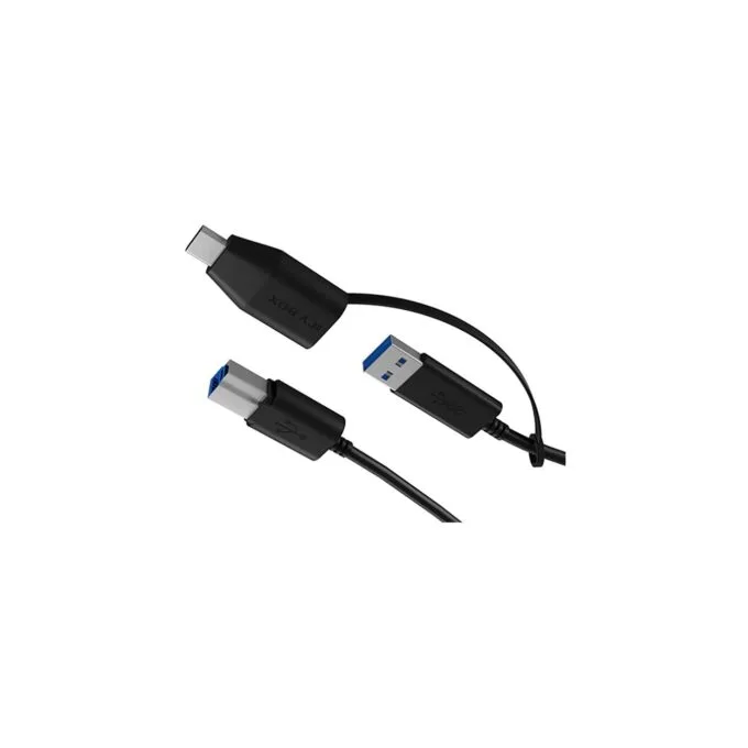 ICY BOX USB-A to USB-B (ST-ST) 1m + USB-A to USB-C (BU-ST) Adapter - Black — image 6