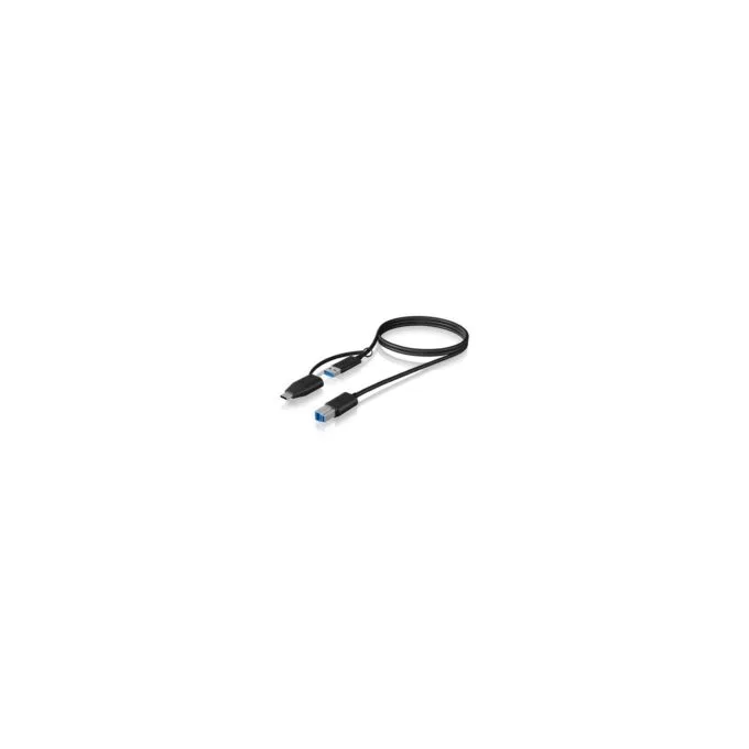 ICY BOX USB-A to USB-B (ST-ST) 1m + USB-A to USB-C (BU-ST) Adapter - Black — image 7