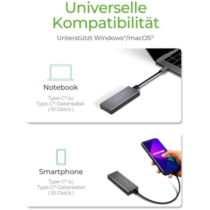 ICY BOX USB-C 3.1 NVMe Enclosure for M.2 NVMe SSD - IB-1817M-C31 - Aluminium — image 2