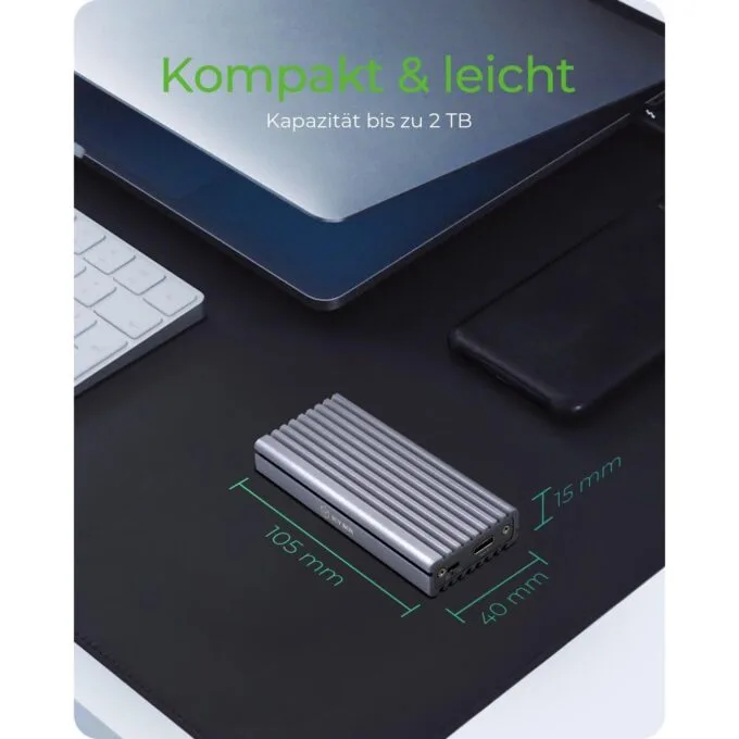 ICY BOX USB-C 3.1 NVMe Enclosure for M.2 NVMe SSD - IB-1817M-C31 - Aluminium — image 9