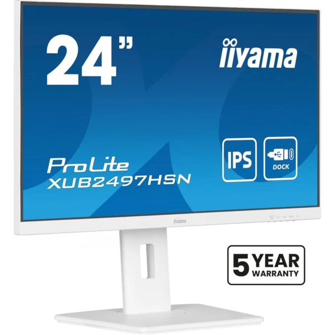 IIYAMA 60.5cm (23.8') XUB2497HSN-W2 16:9 HDMI+DP+USB-C Lift - XUB2497HSN-W2 - 23.8 inch, adjustable height monitor — image 1
