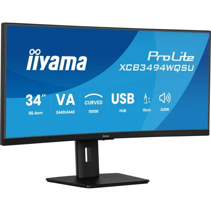 IIYAMA 86.7cm (34') XCB3494WQSU-B1 - 34'' Curved 21:9 IPS Monitor with 2x HDMI, DP, USB — image 1